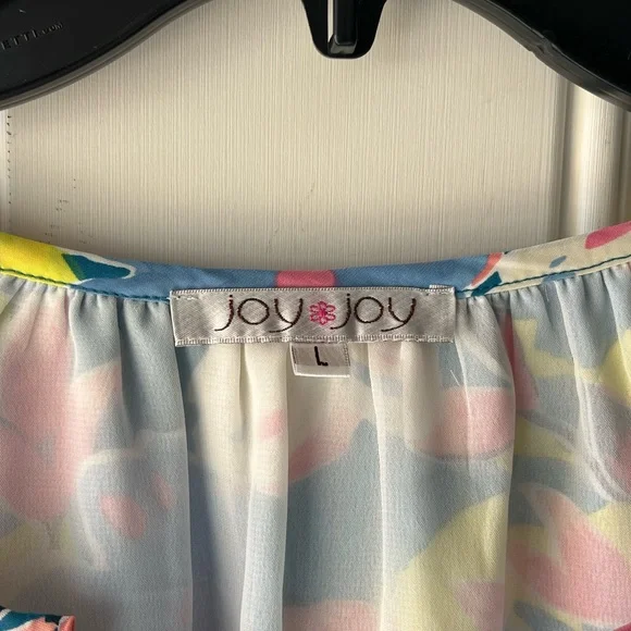 Joy Joy NEW floral top blouse shirt women’s large colorful boutique - Picture 3 of 7